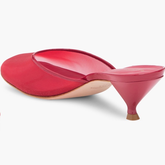 NWT Reformation Kalinka Mesh Kitten Heel Mule Heels Red Size 7.5 - Picture 6 of 9
